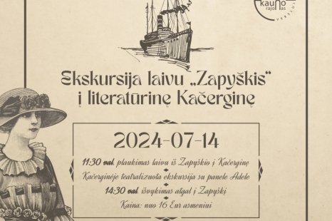 Ekskursija laivu „Zapyškis“ į literatūrinę Kačerginę