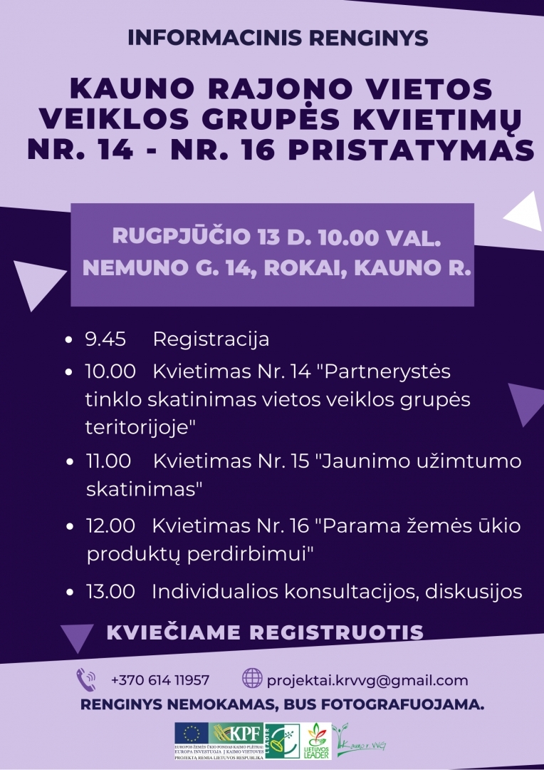 Informacinis renginys dėl projektų paraiškų teikimo kaimo vietovėse