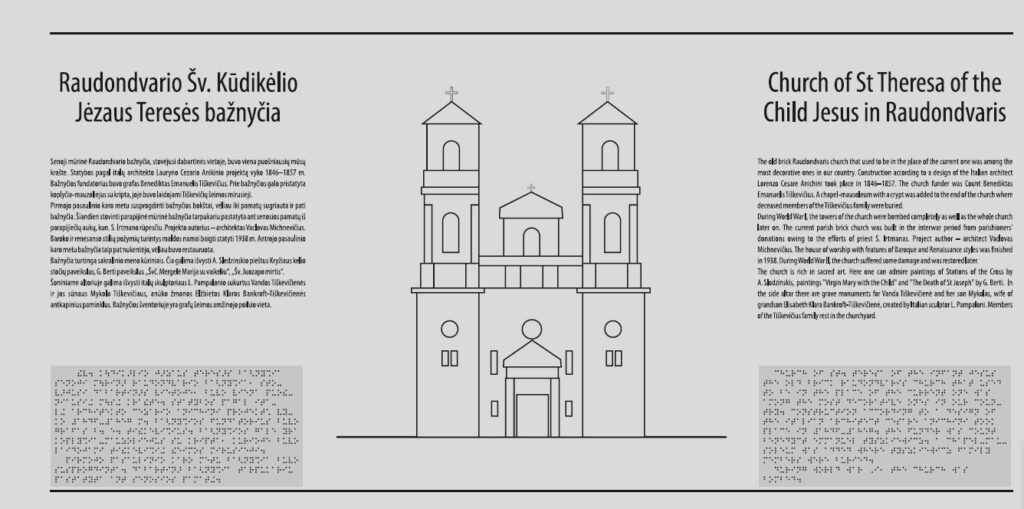 Brailio rašto objektų maršrutas „Raudondvaris – Kulautuva – Batniava – Vilkija“.