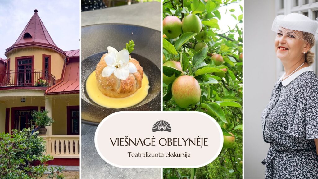 Teatralizuota ekskursija „Viešnagė Obelynėje“ plakatas