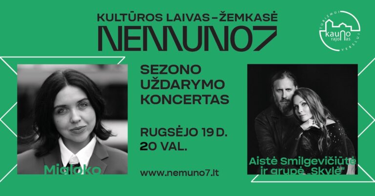 Kultūros laivo „NEMUNO 7“ penktojo sezono uždarymas su Aiste Smilgevičiūte ir grupe „Skylė“/ MIGLOKO
