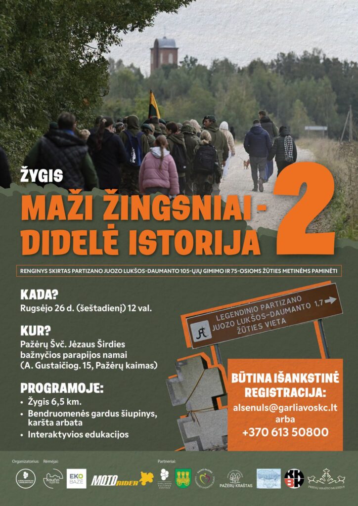 Žygis „Maži žingsniai – didelė istorija“ plakatas