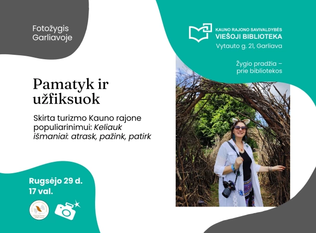 Fotožygis „Pamatyk ir užfiksuok“ plakatas