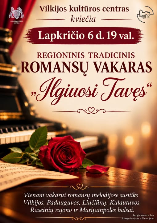 Regioninis tradicinis romansų vakaras „Ilgiuosi Tavęs“ plakatas
